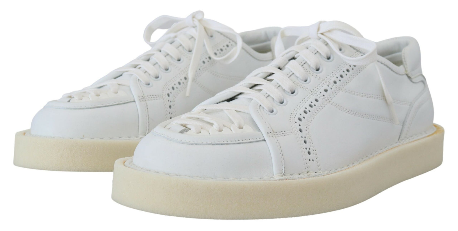 Elegante witte lage Oxford-sneakers