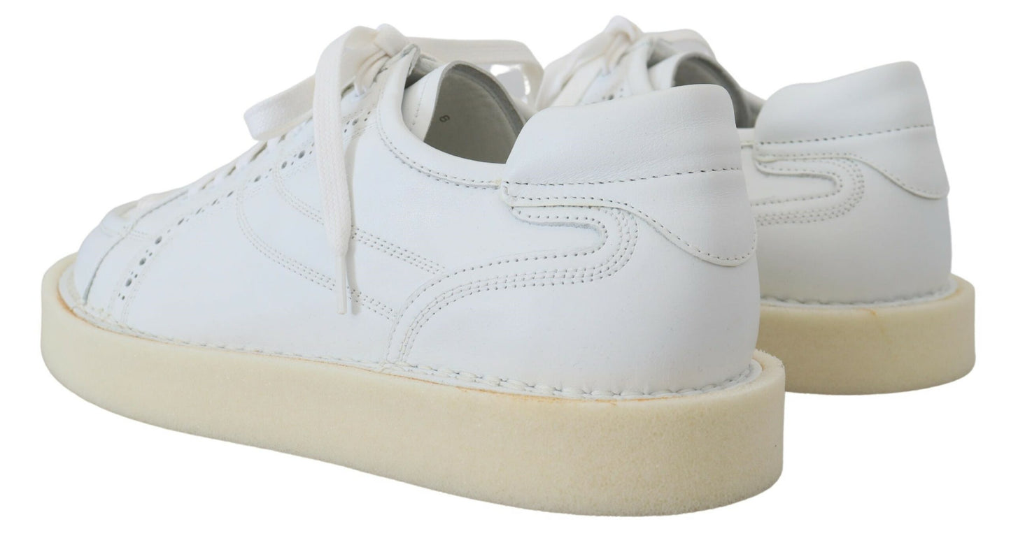 Elegante witte lage Oxford-sneakers