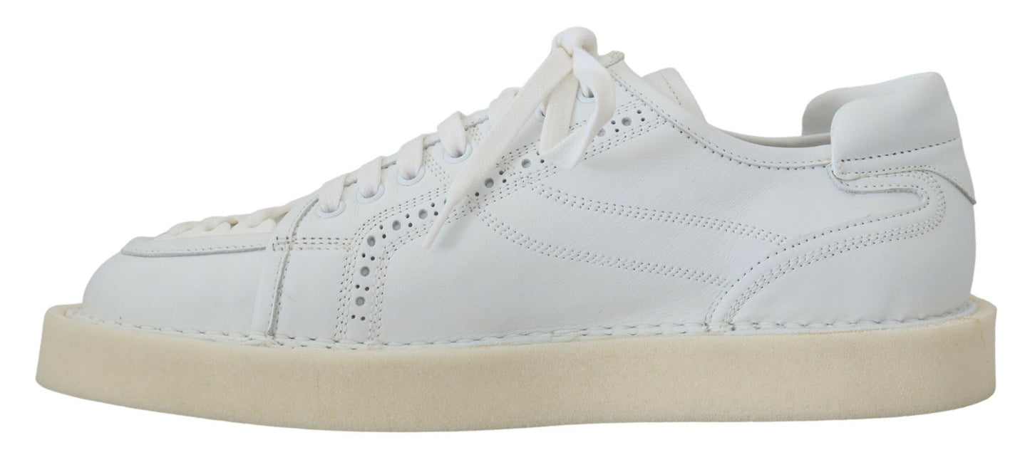 Elegante witte lage Oxford-sneakers