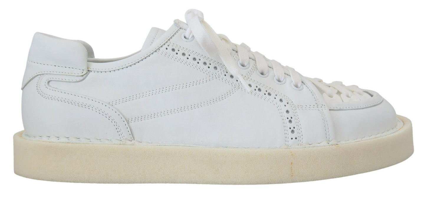 Elegante witte lage Oxford-sneakers