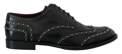 Elegante zwarte derbyschoenen met studs