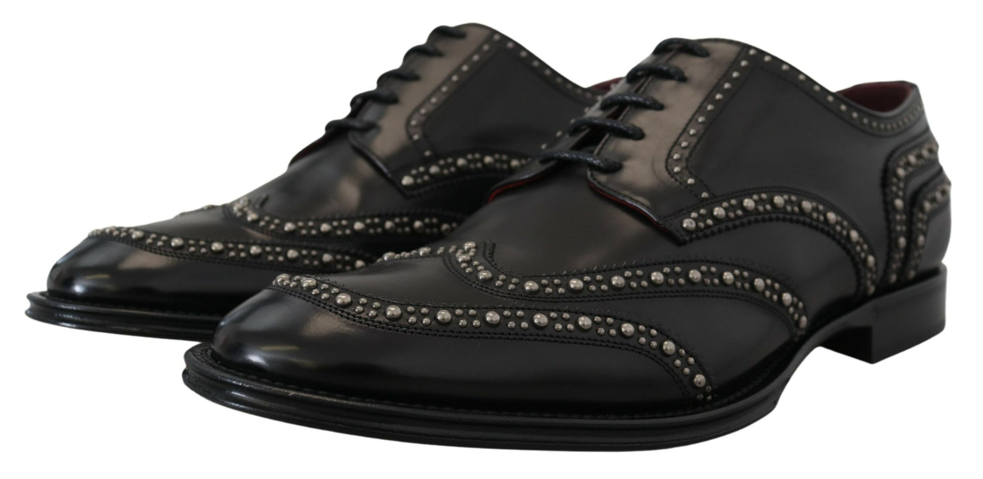 Elegante zwarte derbyschoenen met studs