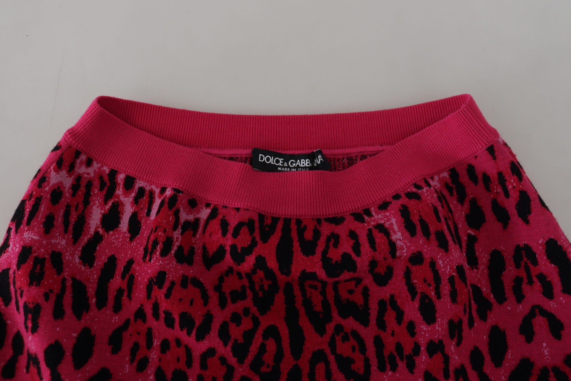 Chique hoge taille roze luipaard minirok