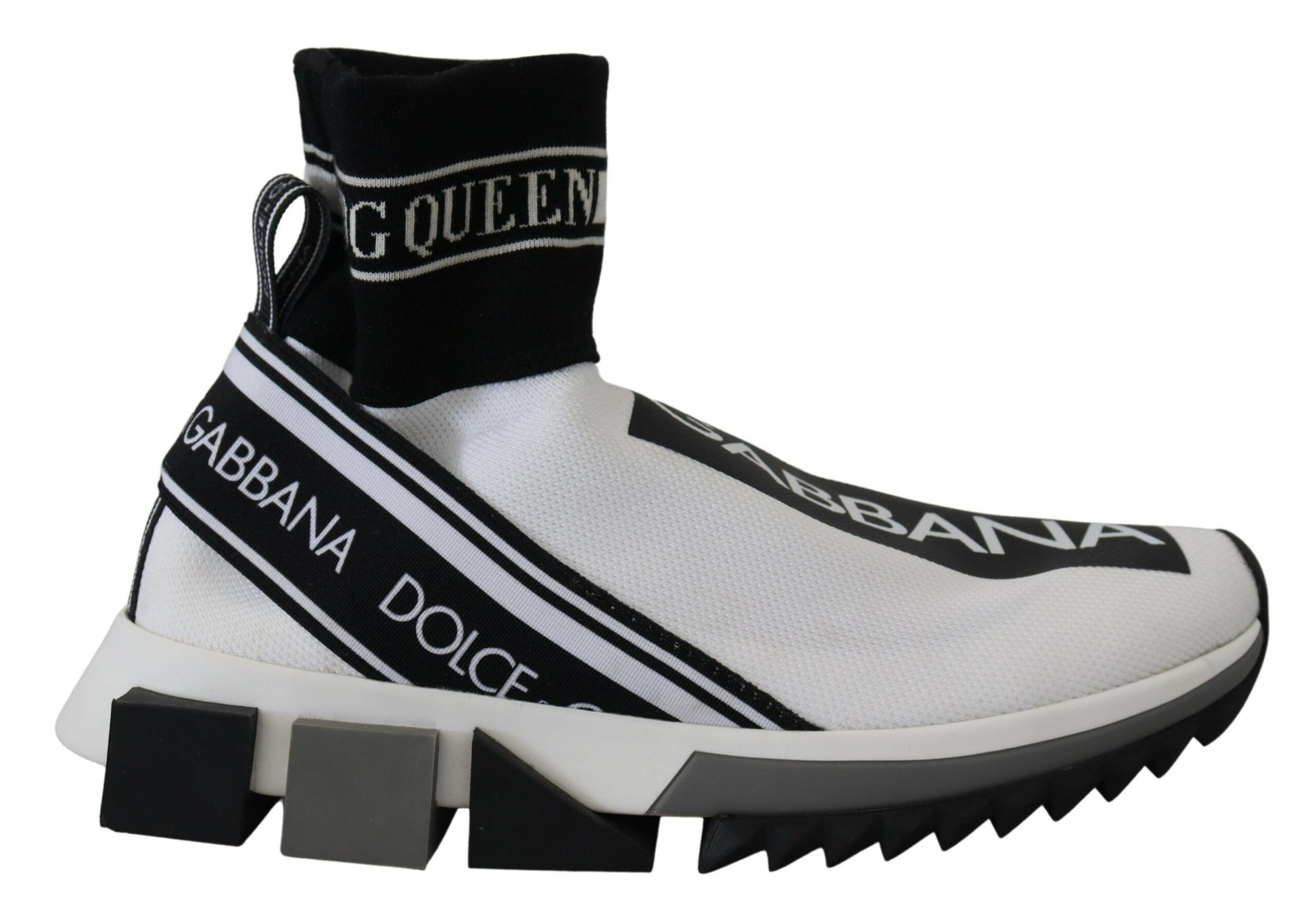 Elegantes zapatillas deportivas sin cordones Sorrento en blanco y negro