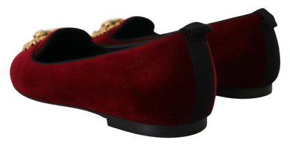 Bordeaux fluwelen slip-on loafers platte schoenen