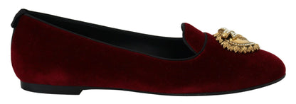 Bordeaux fluwelen slip-on loafers platte schoenen