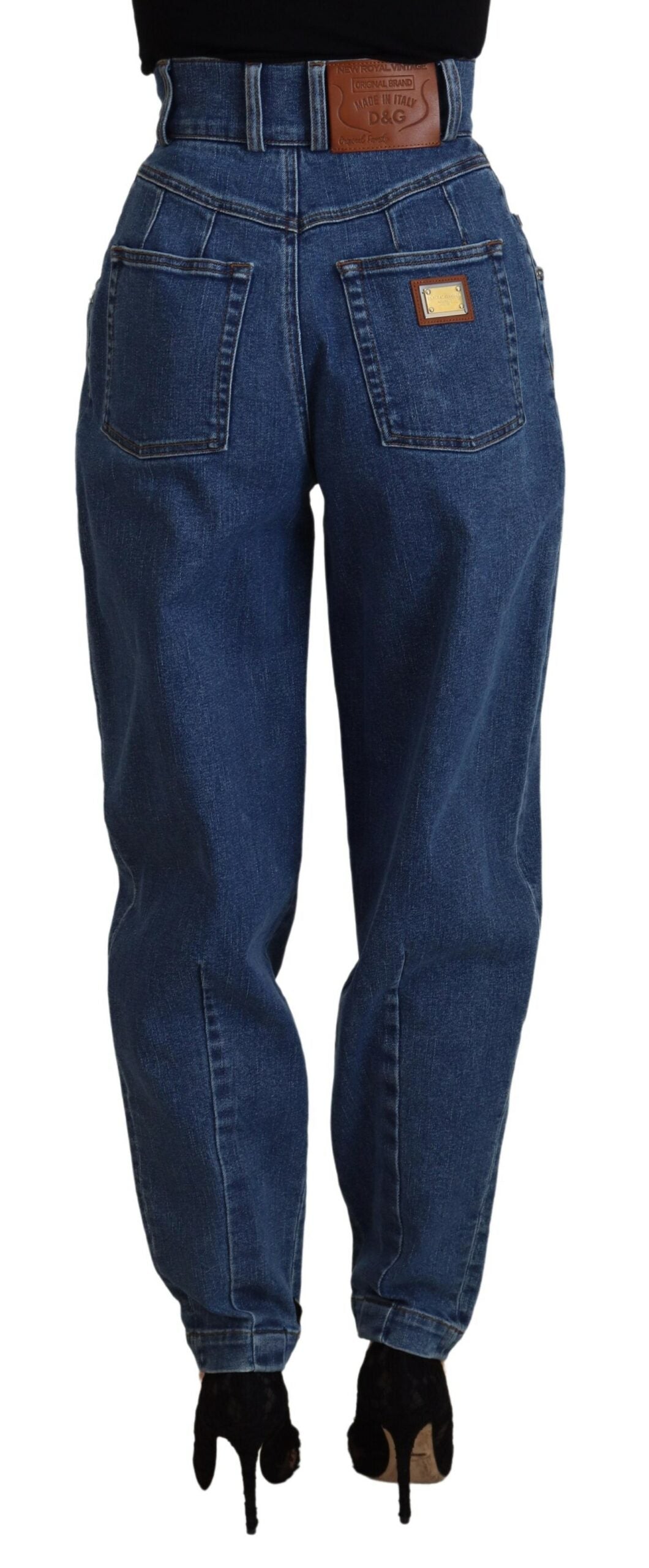 Elegante blauwe jeans met hoge taille