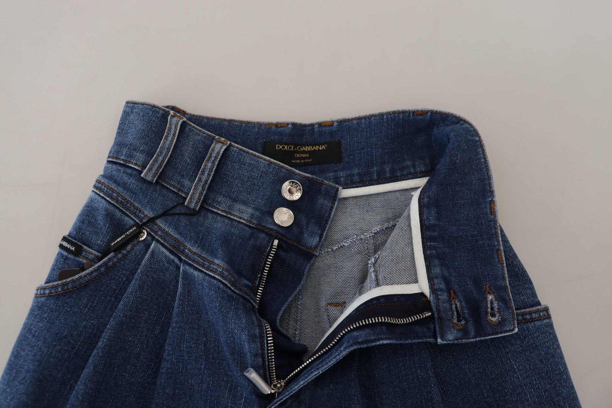 Elegante blauwe jeans met hoge taille