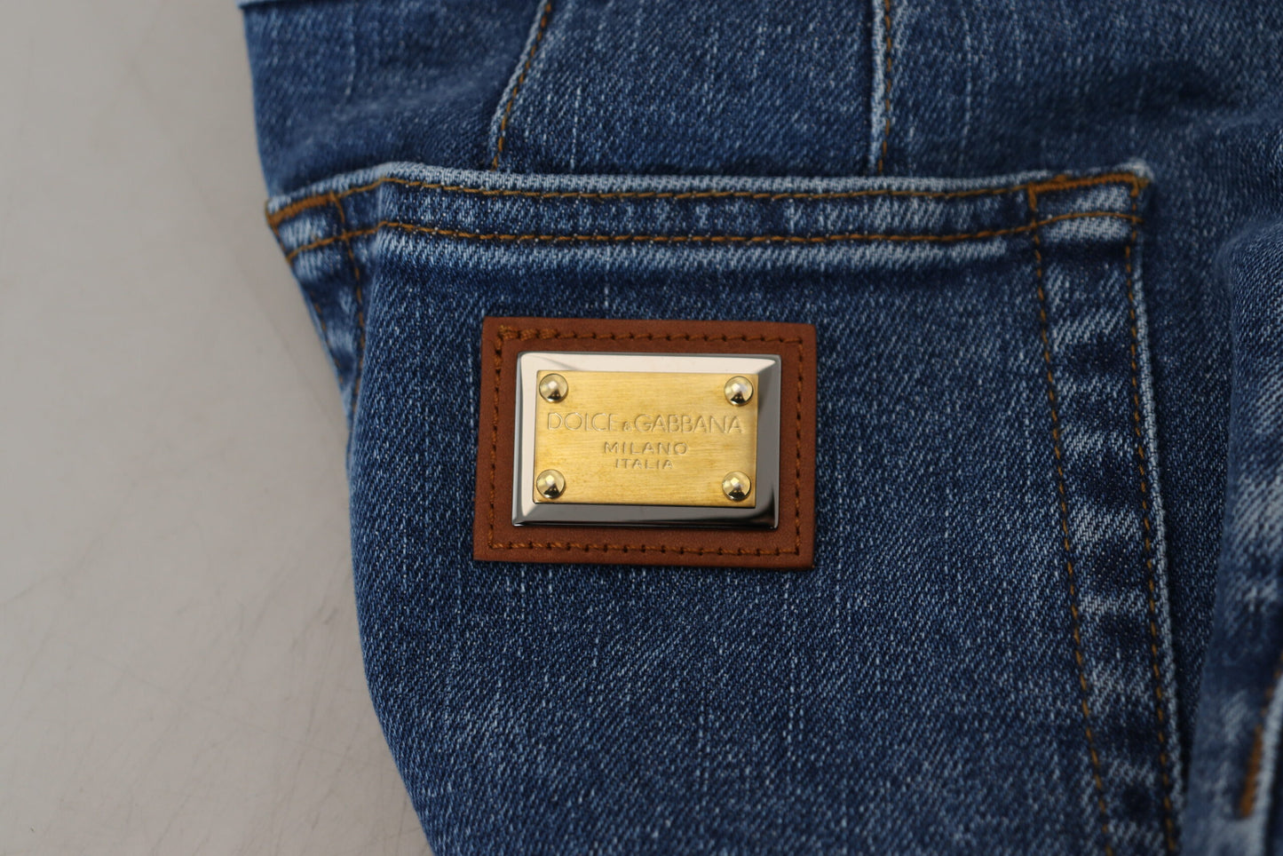 Elegante blauwe jeans met hoge taille