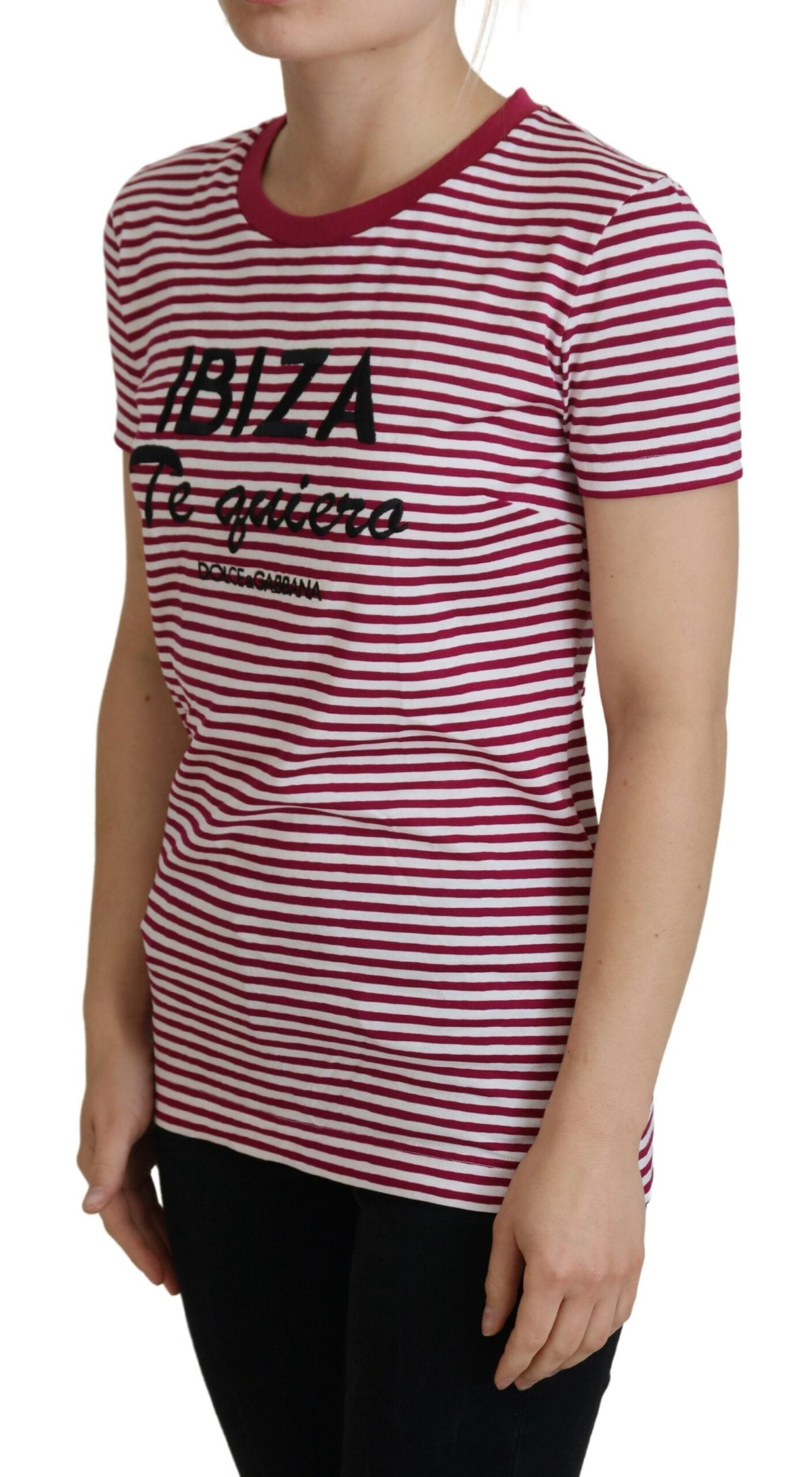 Exclusiva camiseta Ibiza a rayas con cuello redondo