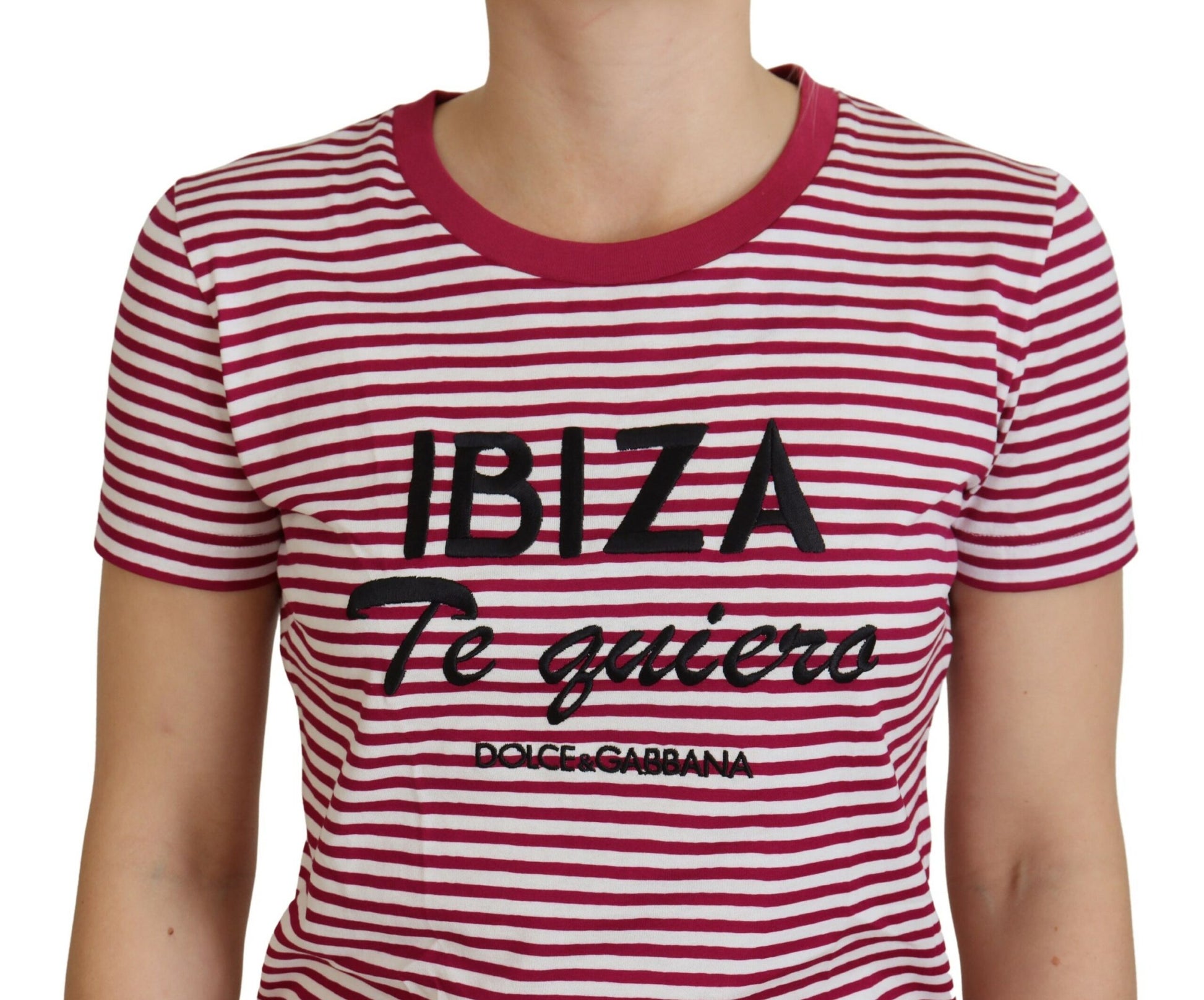 Exclusiva camiseta Ibiza a rayas con cuello redondo