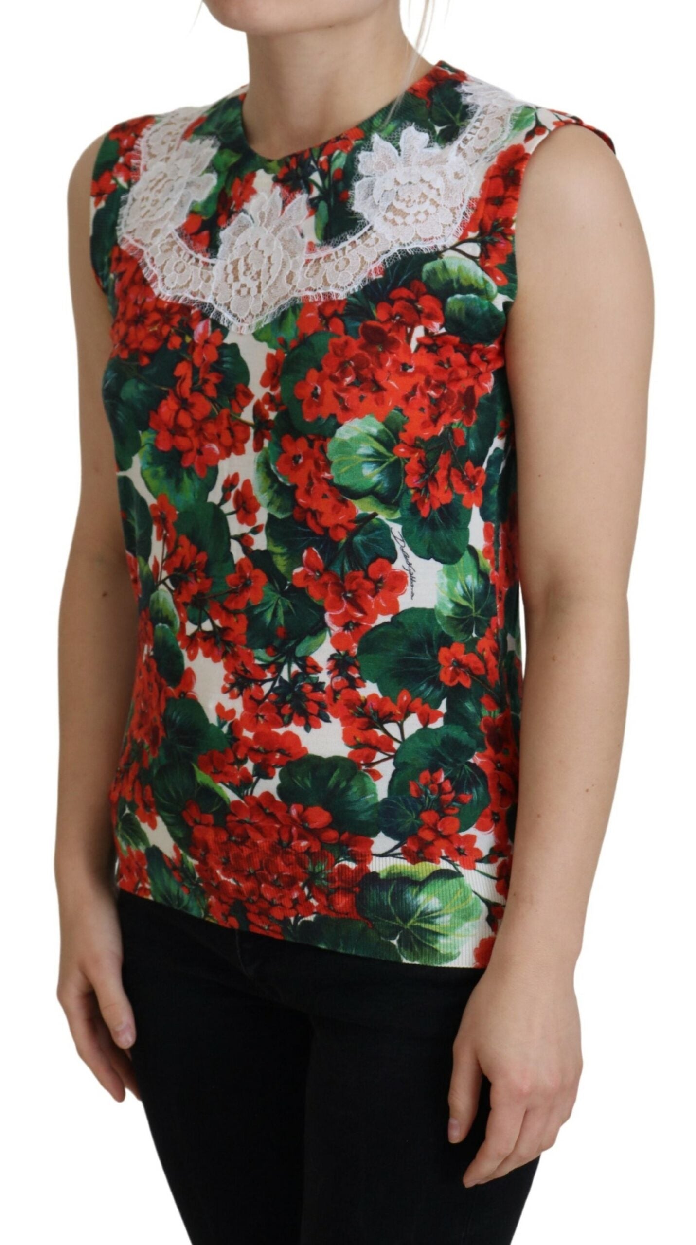 Chique tanktopvest met bloemenprint