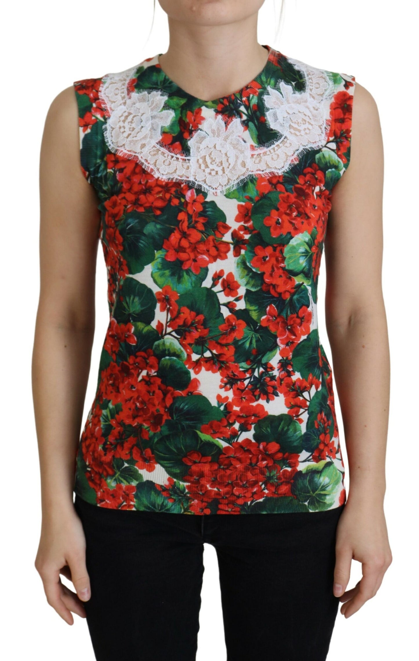 Chique tanktopvest met bloemenprint