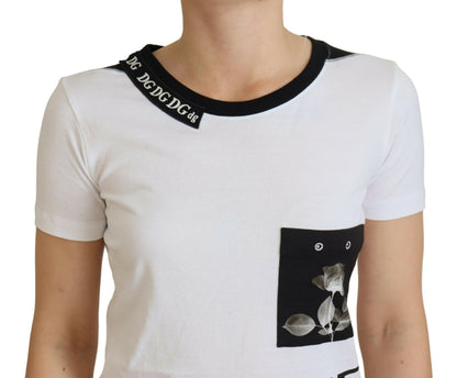 Chique monochroom katoenen T-shirt met 'Hier en Nu'