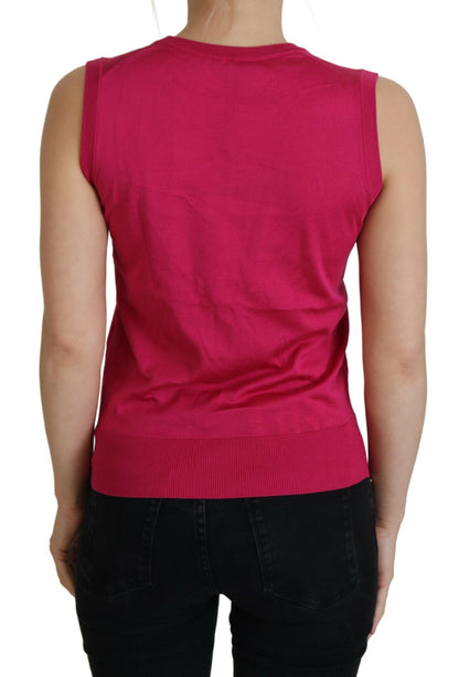 Chique roze zijden mouwloos tanktopvest