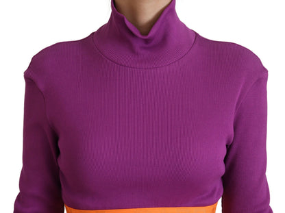 Jersey elegante con cuello de tortuga morado