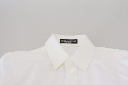 Top elegante con botones de algodón blanco