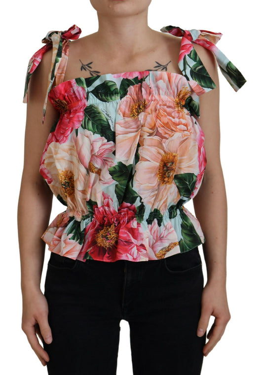 Top sin mangas con estampado floral elegante