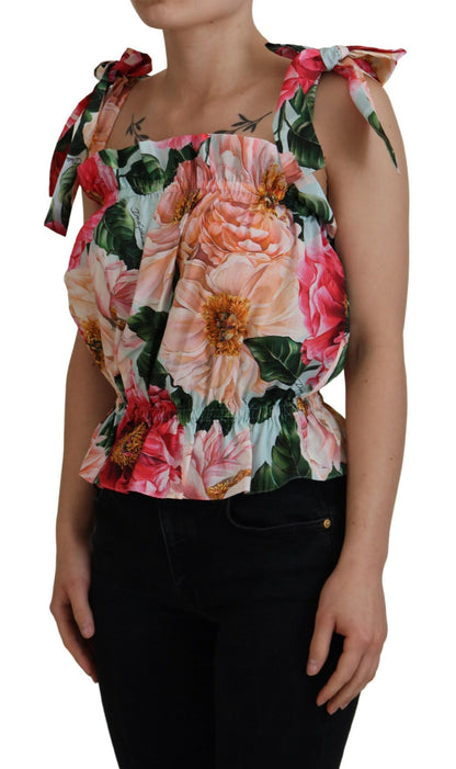 Top sin mangas con estampado floral elegante