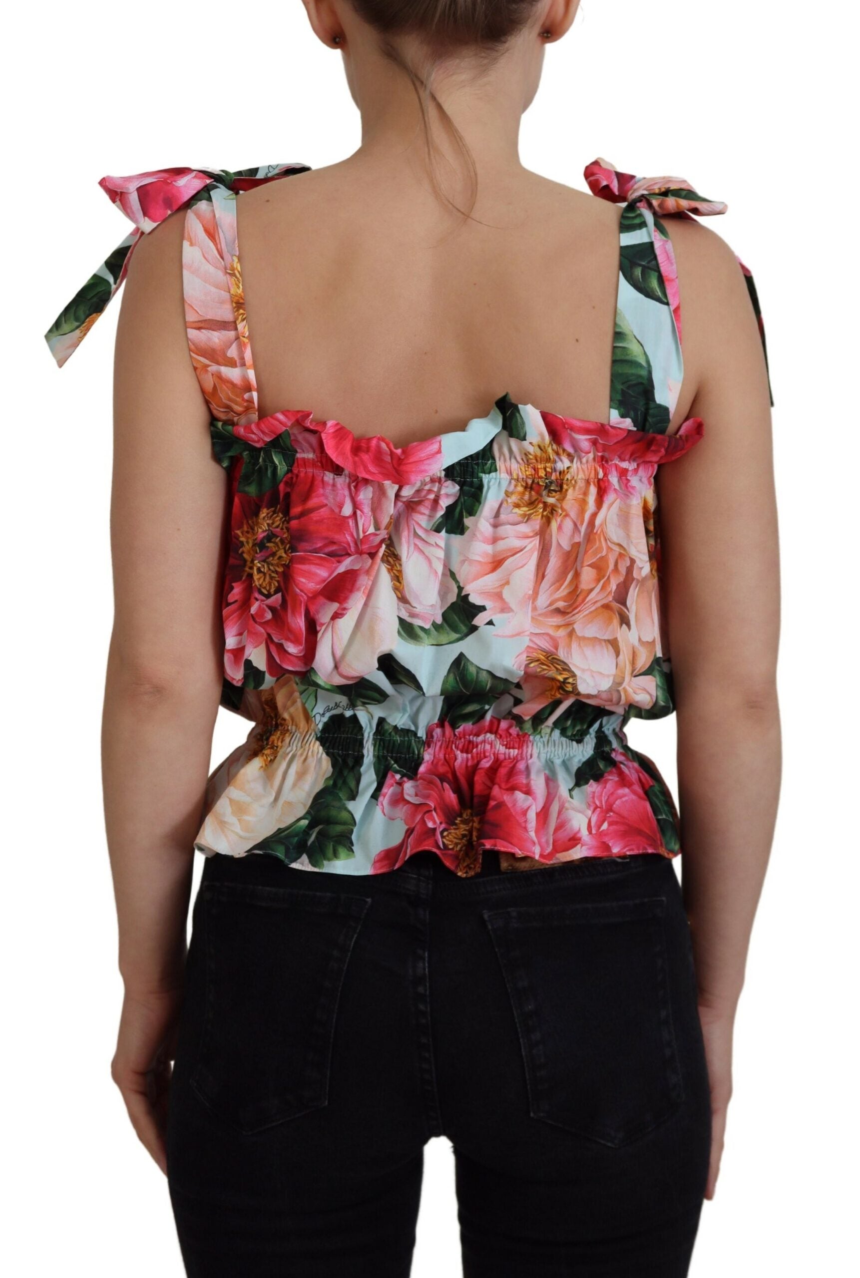 Top sin mangas con estampado floral elegante