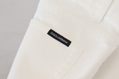 Svelte High Waist Slim Jeans in Off White