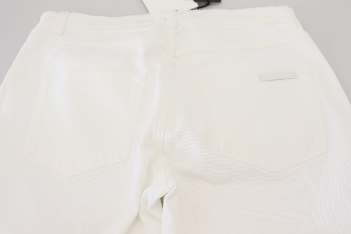 Elegante witte skinny jeans met middelhoge taille