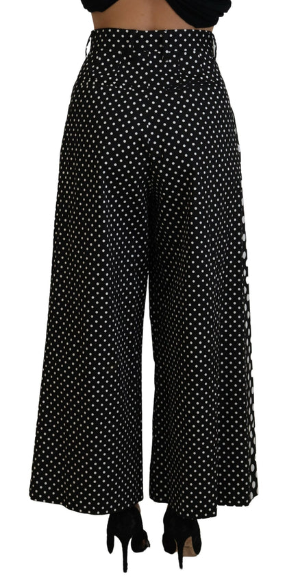 Elegante broek met hoge taille en stippen