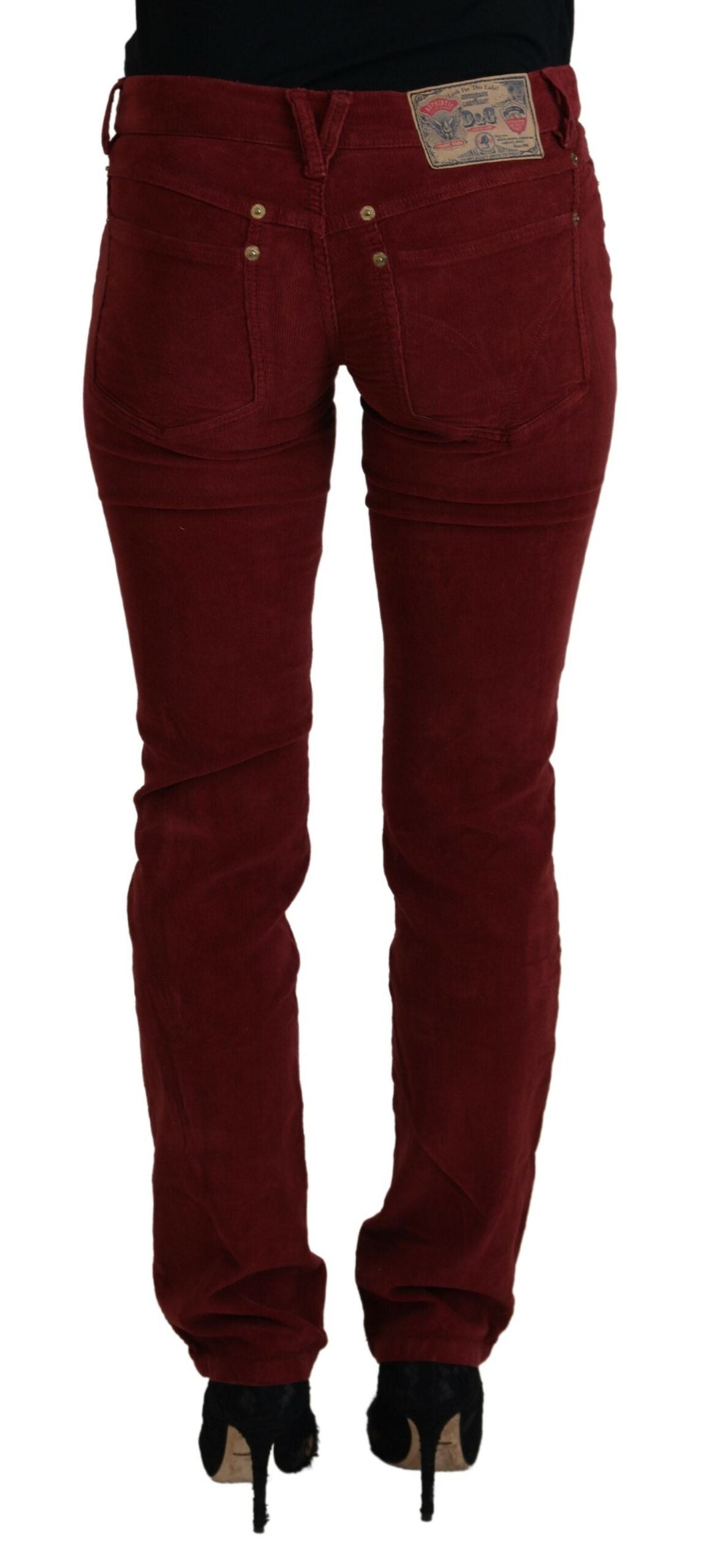 Chique kastanjebruine corduroy broek