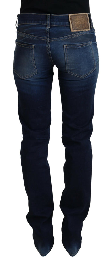 Chique denimbroek met lage taille in blauw