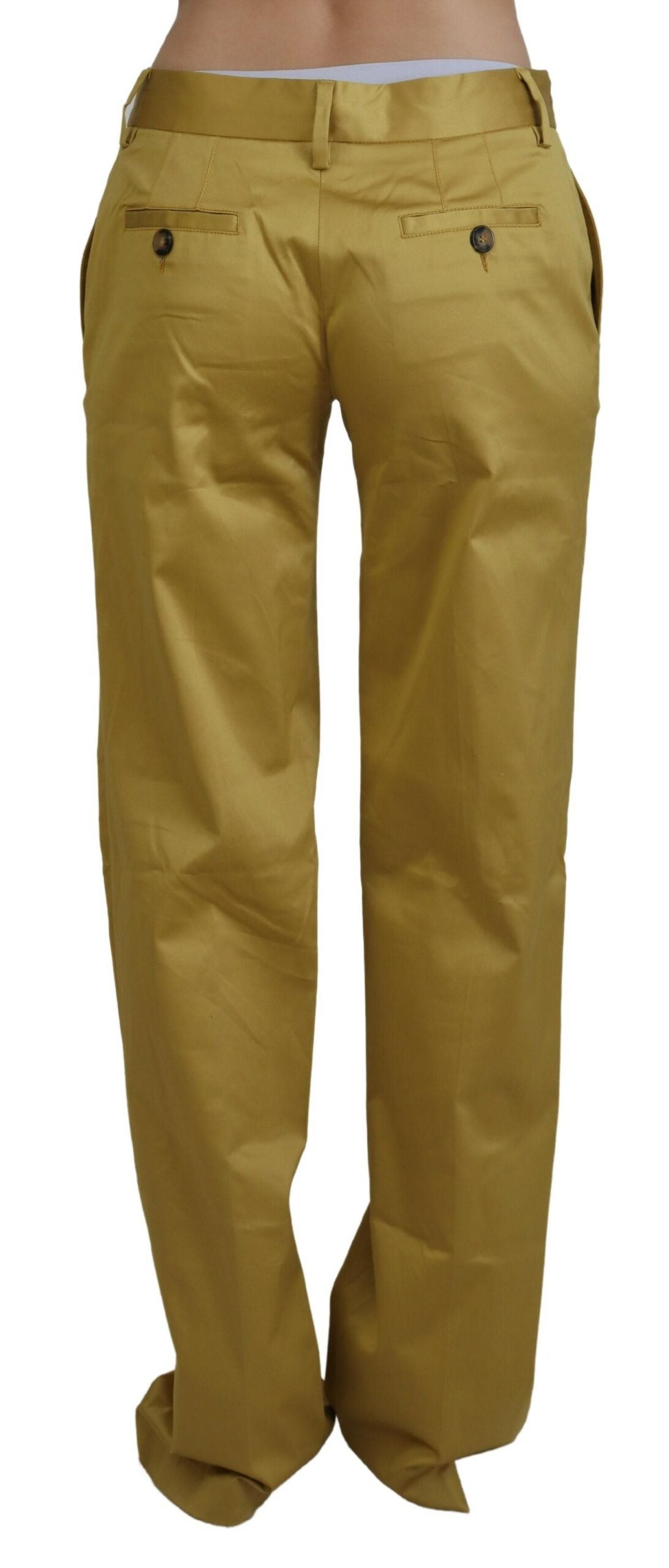 Elegante gouden rechte broek