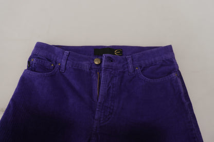 Pantalones rectos de pana morados elegantes