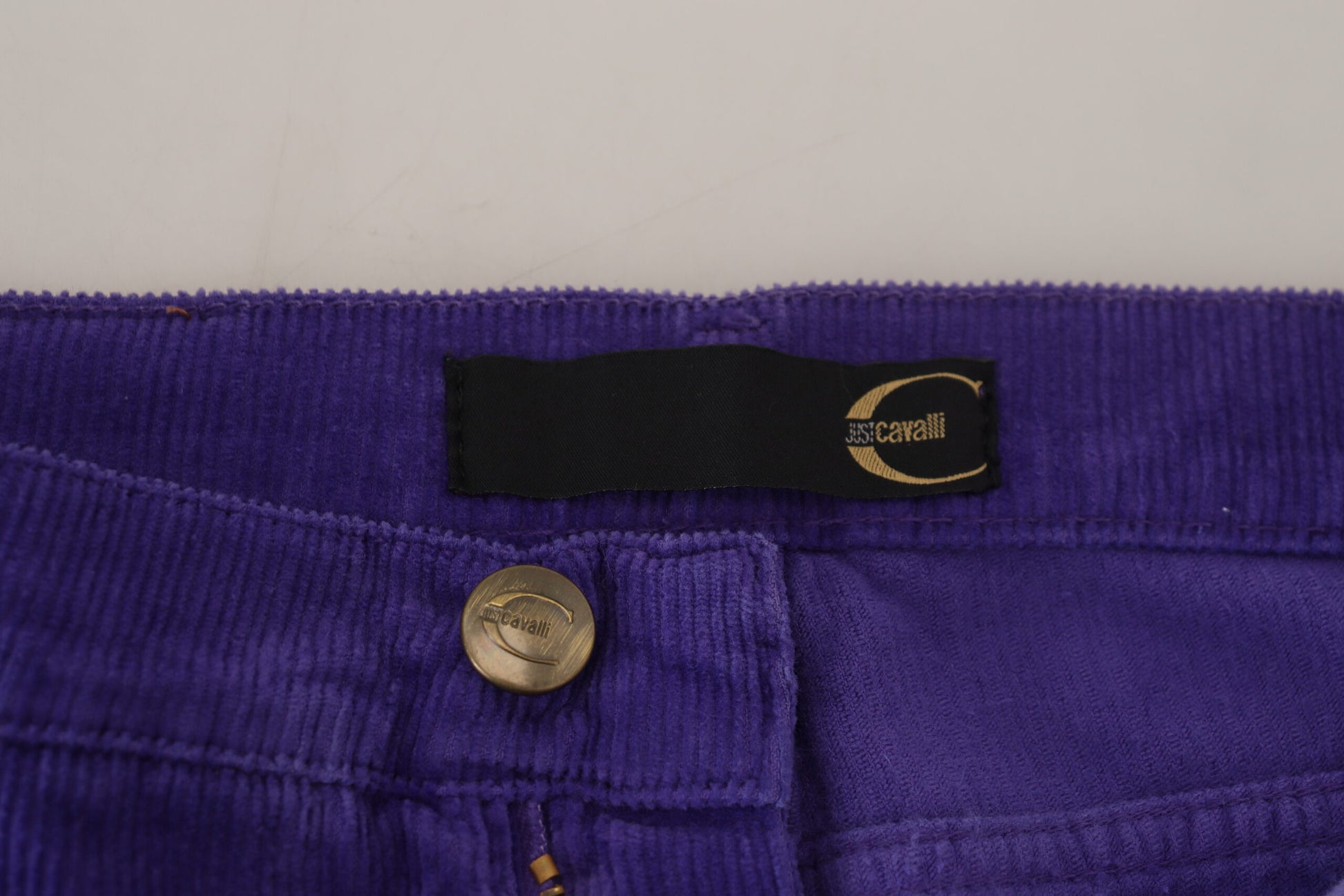 Elegant Purple Corduroy Straight Fit Pants