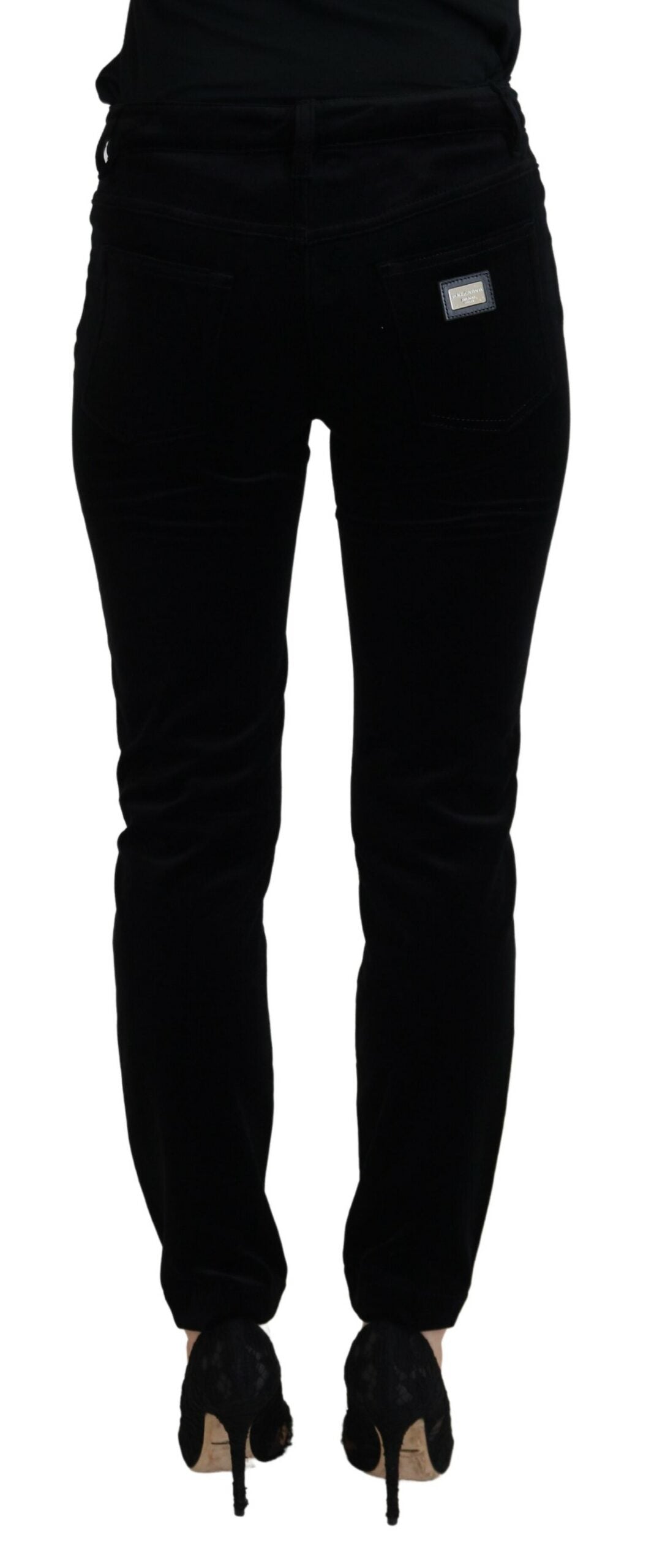 Chique zwarte skinny jeans met middelhoge taille