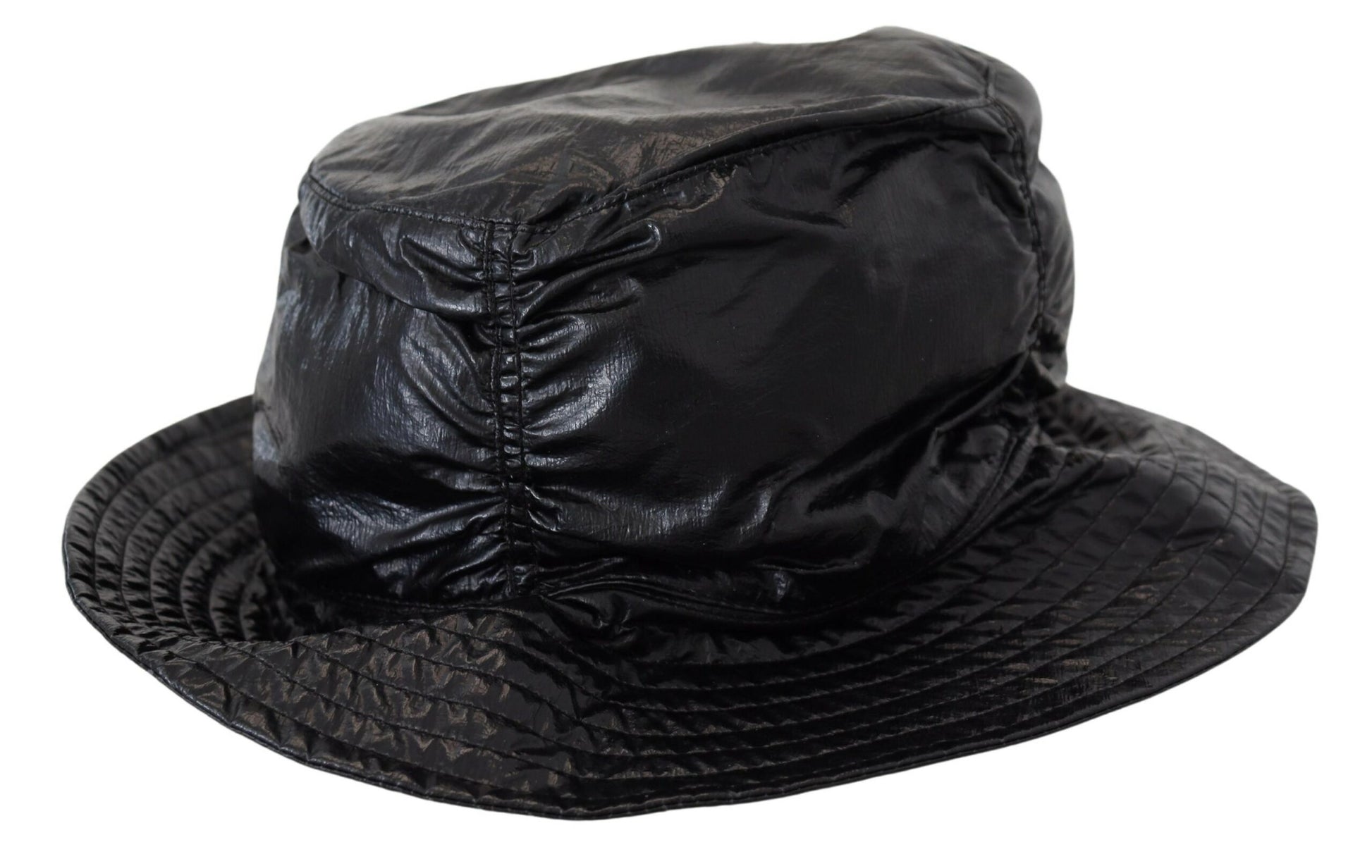 Strakke zwarte bucket cap met logodetail