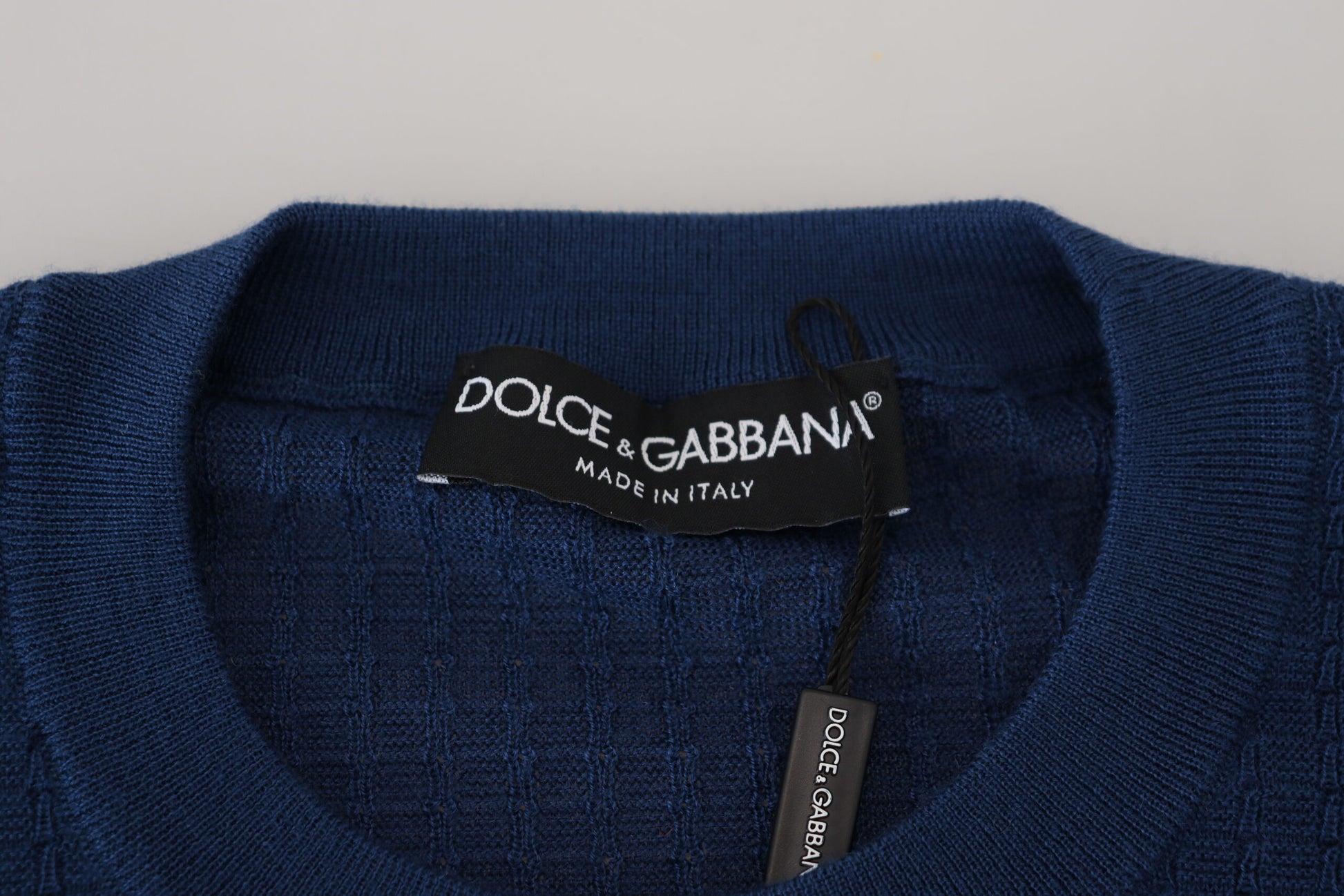 Elegant Blue Cashmere-Silk Men's Pullover