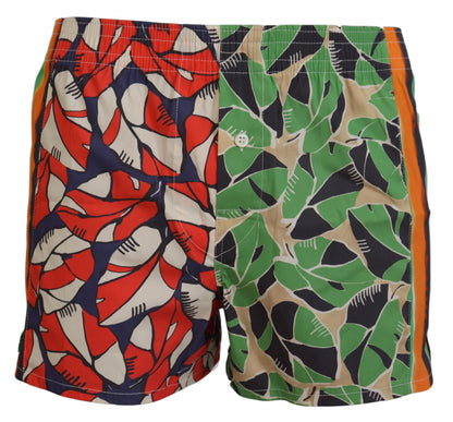 Shorts de baño de hombre con estampado floral multicolor