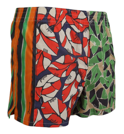 Shorts de baño de hombre con estampado floral multicolor