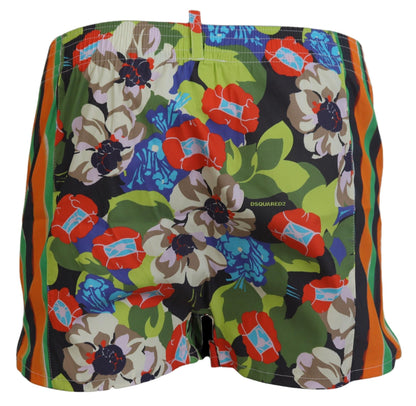 Veelkleurige zwemshort voor heren met bloemen