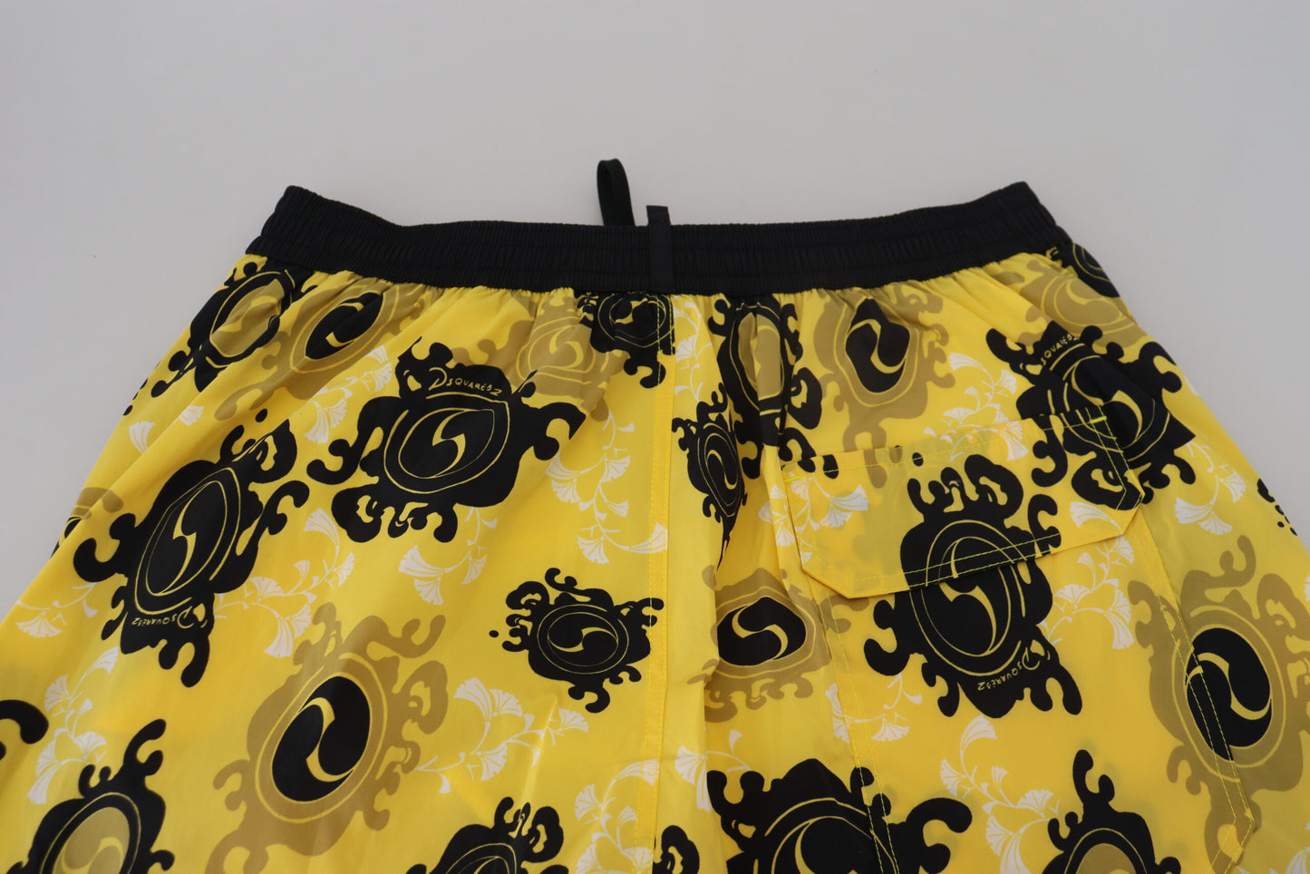 Zwemshort boxer met gele blokprint