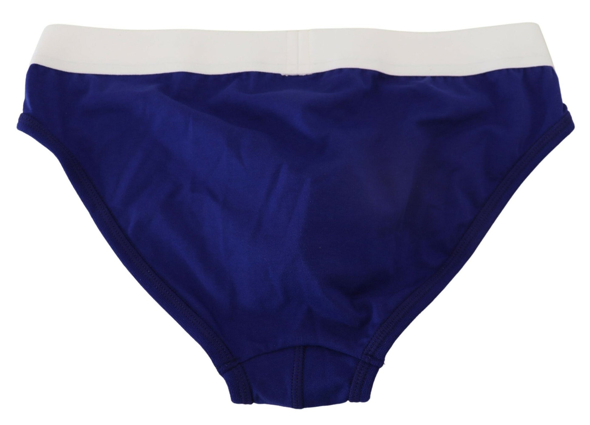 Chic Blue & White Cotton Blend Briefs