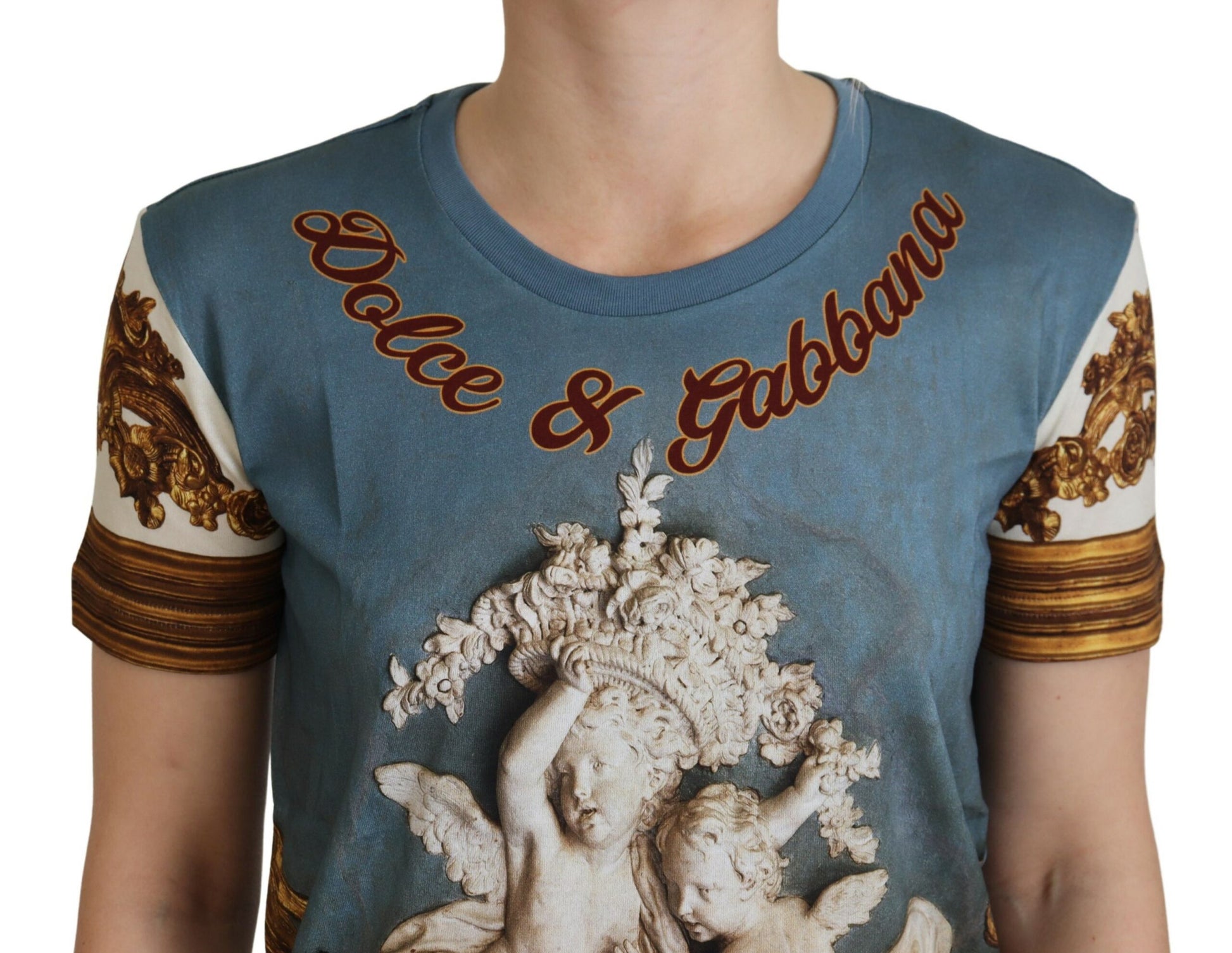 Camiseta informal de algodón con estampado de ángel elegante