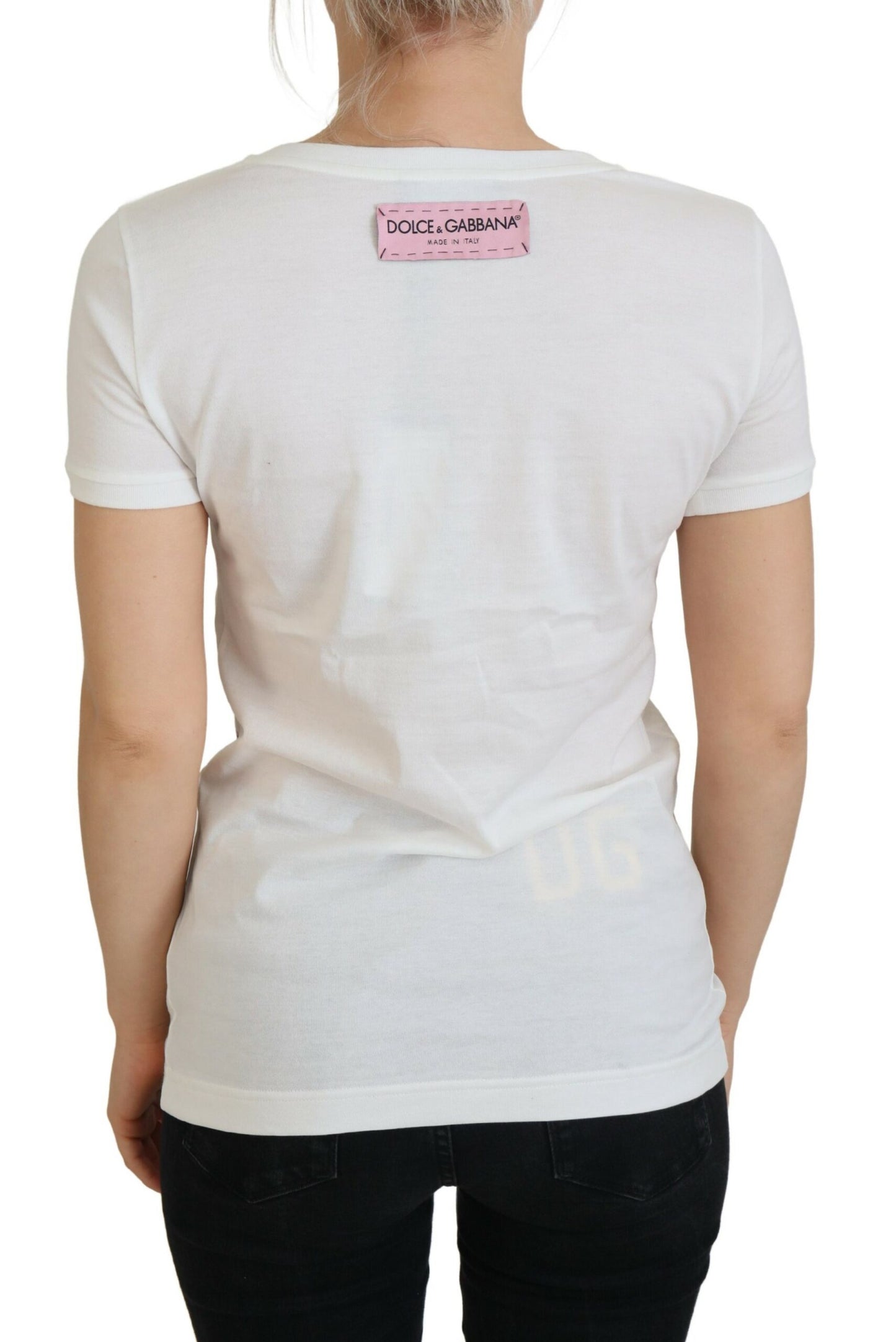 Elegant katoenen T-shirt met veelkleurige rozenprint