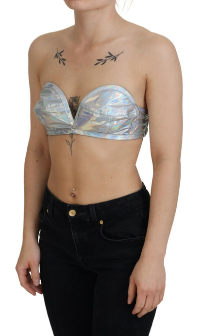 Zilveren Shimmer Bustier Top