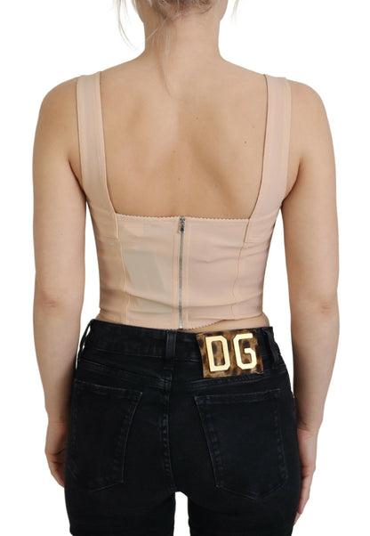 Elegante Top Corsé Bustier Beige