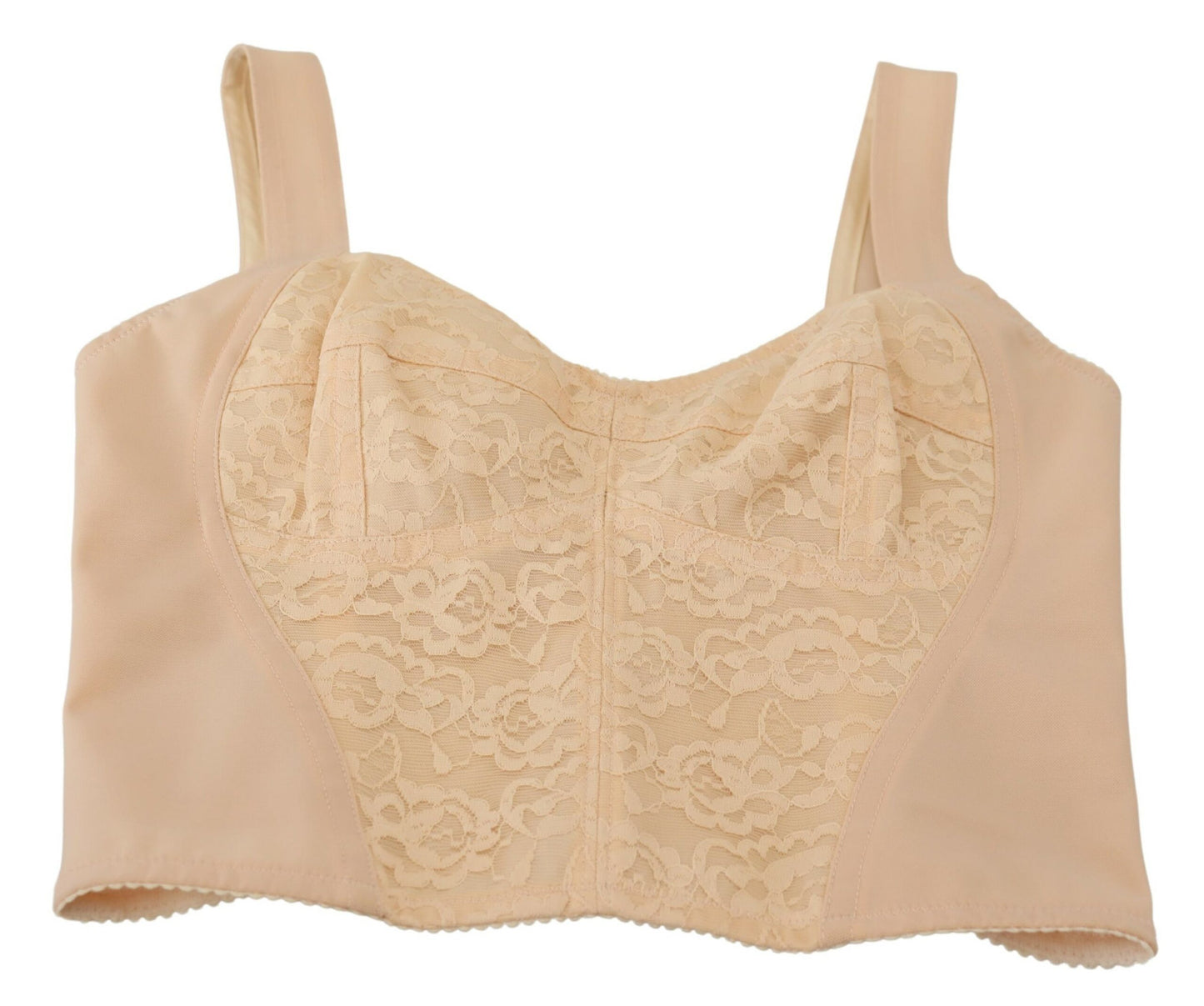 Beige bijgesneden bustier korset brasserie-top