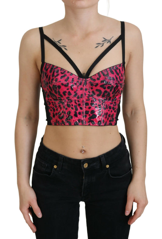 Bustier corset top met luipaardprint