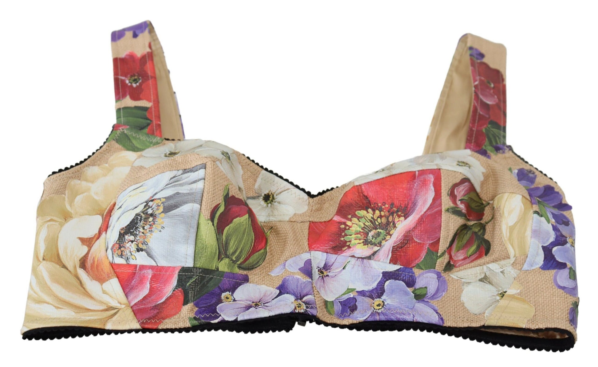 Bustier crop top met bloemenprint