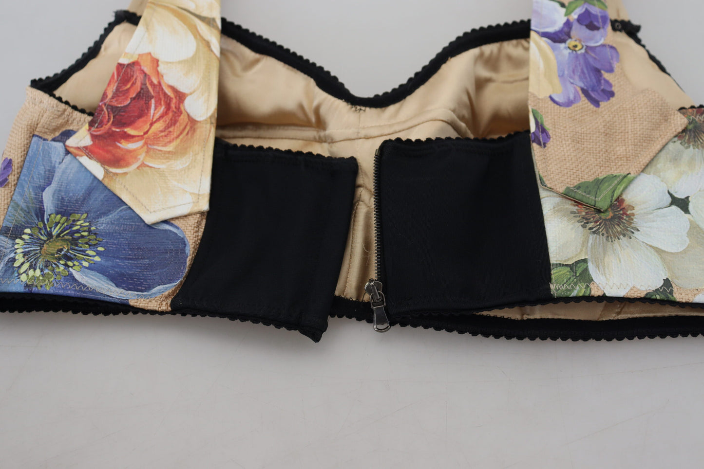 Bustier crop top met bloemenprint