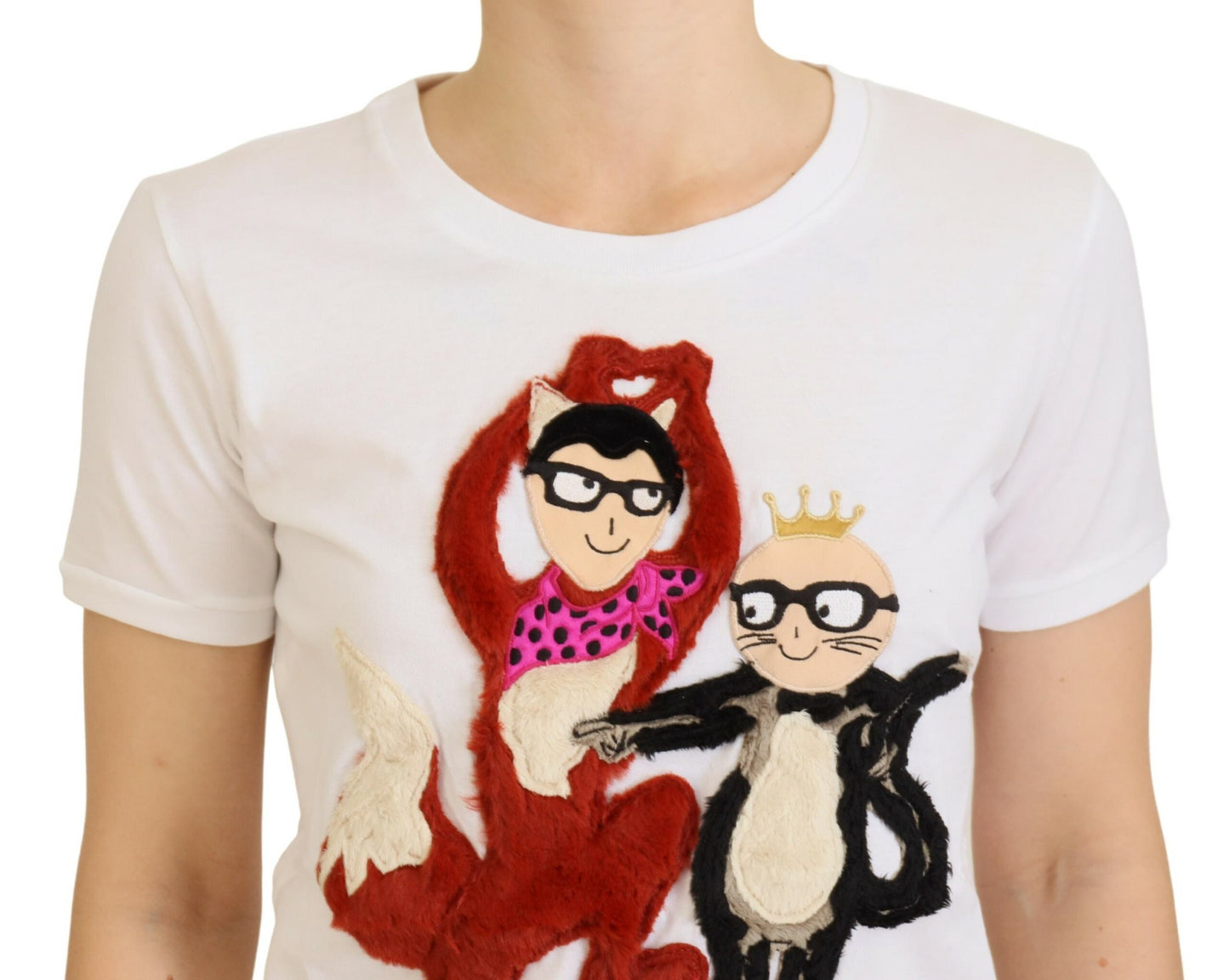 Iconisch katoenen designer-T-shirt met prints