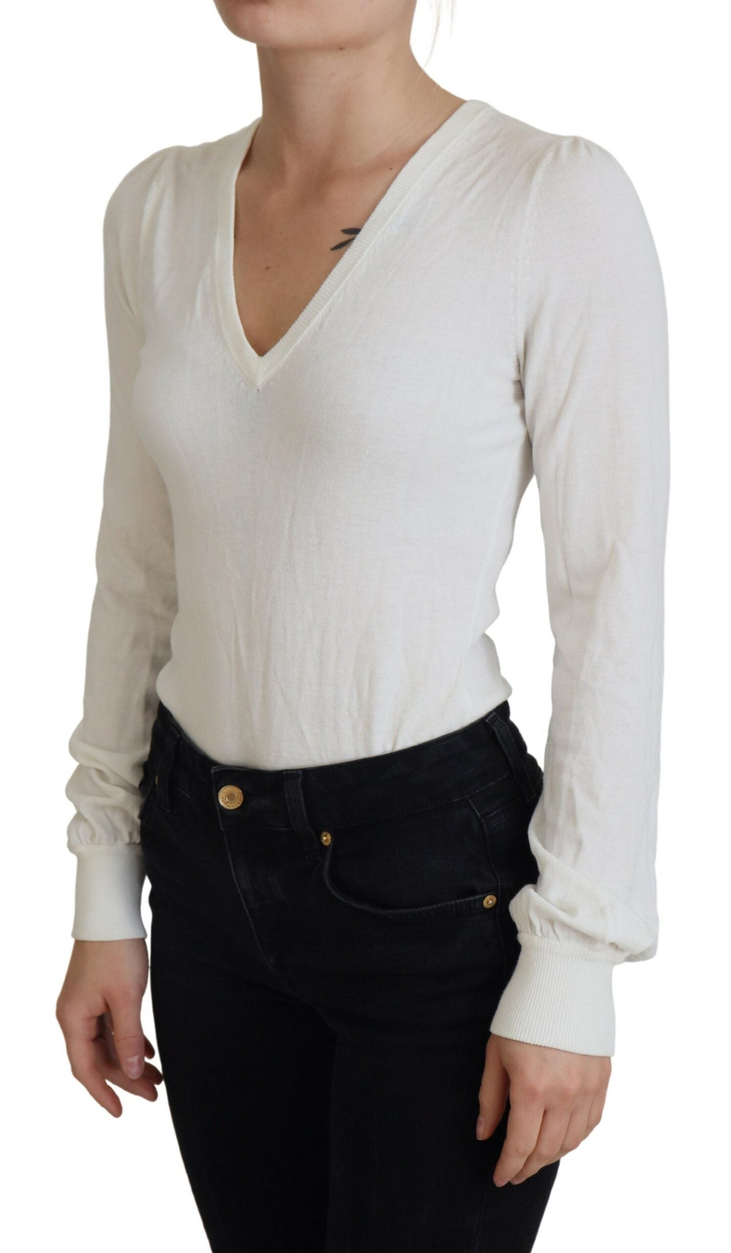 Chique ivoorkleurige casual blouse